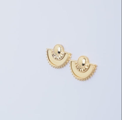 Shnaf Collection 18K Yellow Gold Half Circle Earrings