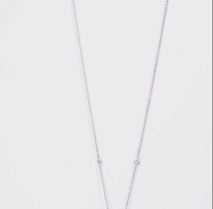 18K White Gold Necklace featuring a stunning Natural Diamond and London Blue Topaz stones