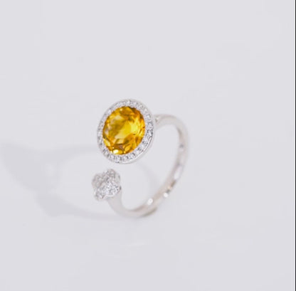 18K White Gold Citrine and Diamond Ring – Rabiya Collection