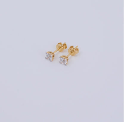 18K Yellow Gold Solitaire Diamond Earring – Solitaire Collection