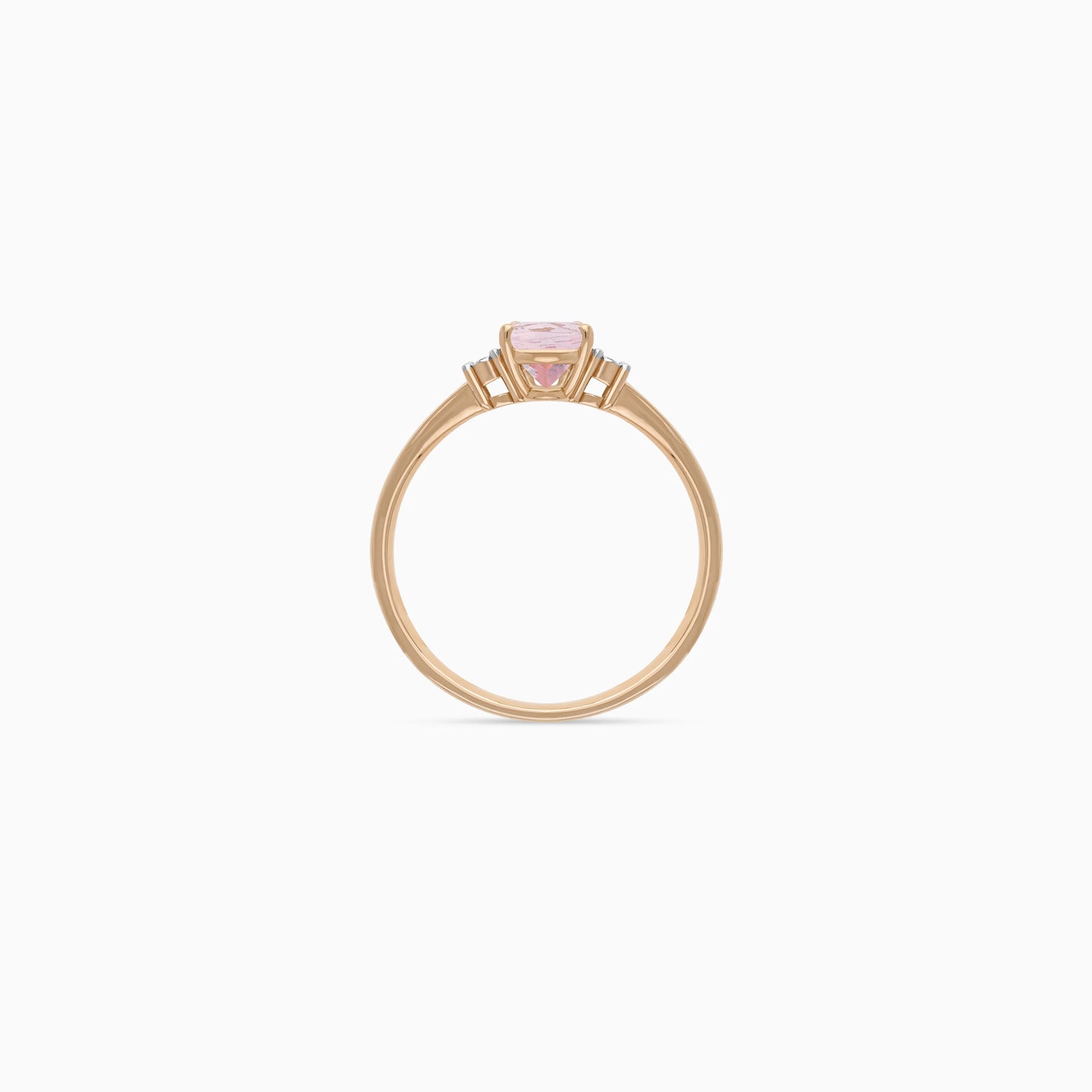 Colour Classic 18K Rose Gold Kunzite and Natural Diamonds Ring