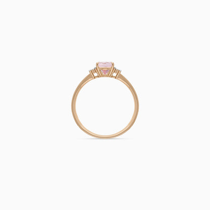 Colour Classic 18K Rose Gold Kunzite and Natural Diamonds Ring