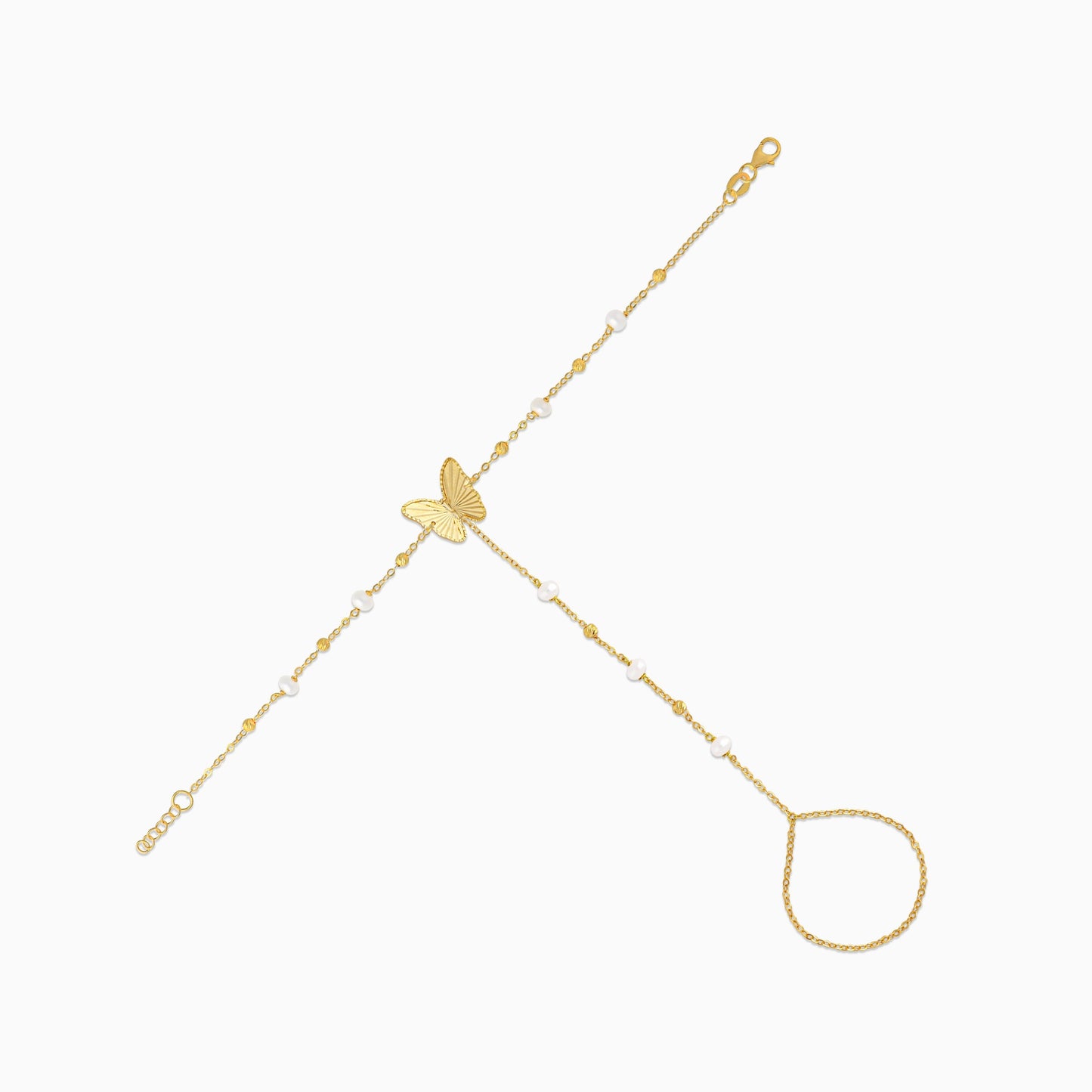 18K YELLOW GOLD BRACELET DECORATED WITH PEARLS