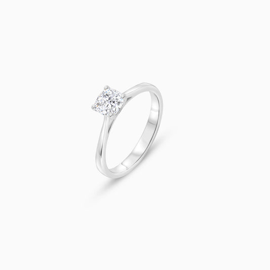 18K White Gold Ring with Square Cushion Brilliant Natural Diamond Stone | Solitaire