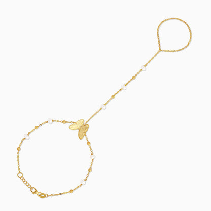 18K YELLOW GOLD BRACELET DECORATED WITH PEARLS