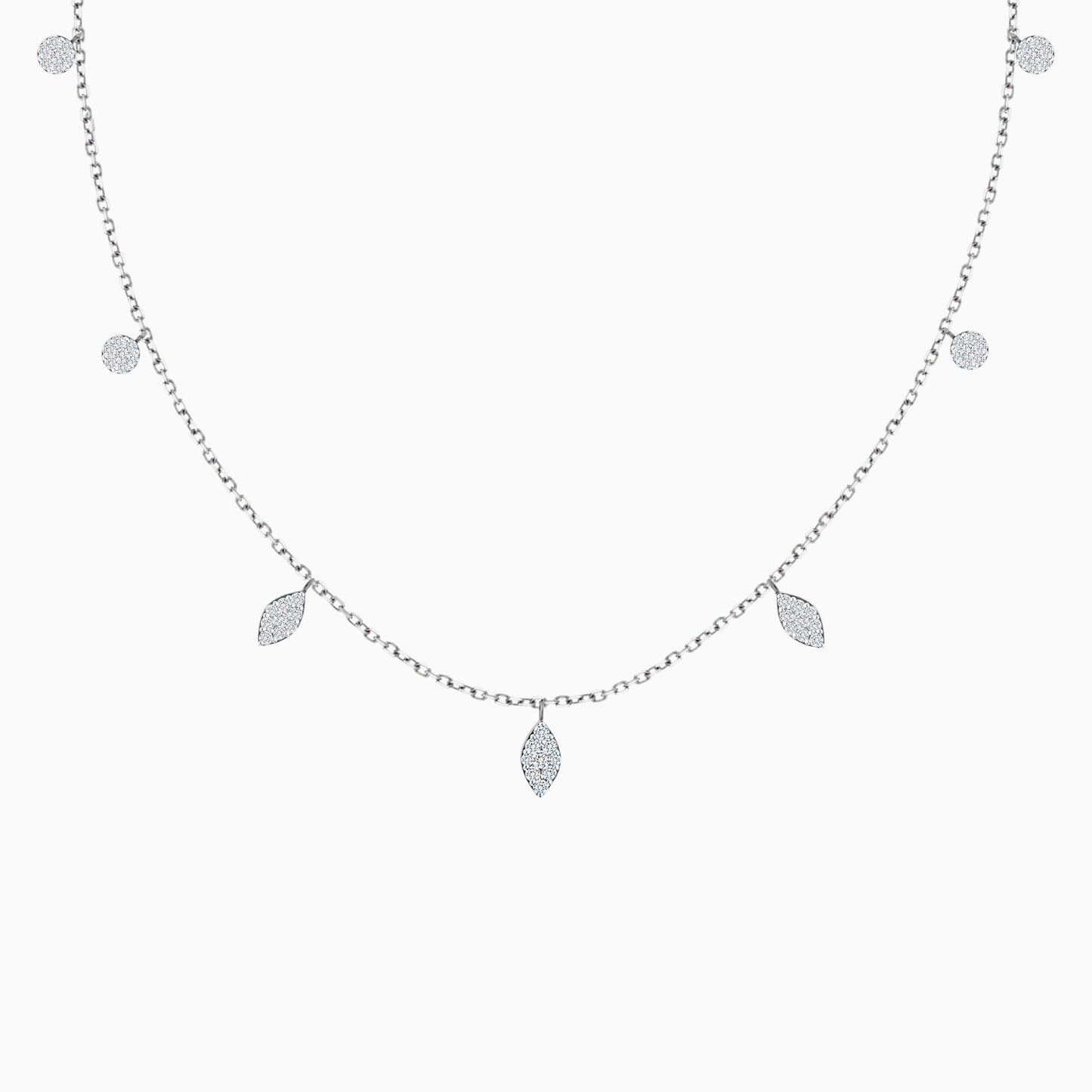 Elegant 18K white Gold Diamond Choker - Trendy