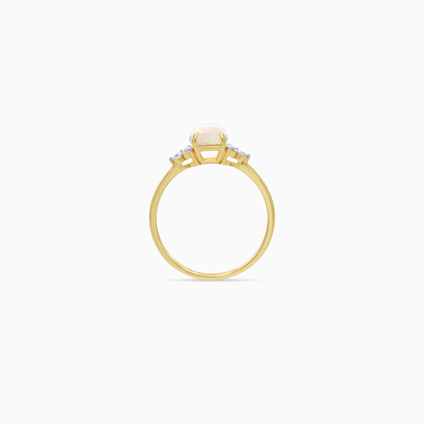 Ethereal Opal & Natural Diamond Ring in 18k Yellow Gold | Colour Classic Collection