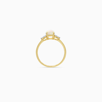 Ethereal Opal & Natural Diamond Ring in 18k Yellow Gold | Colour Classic Collection